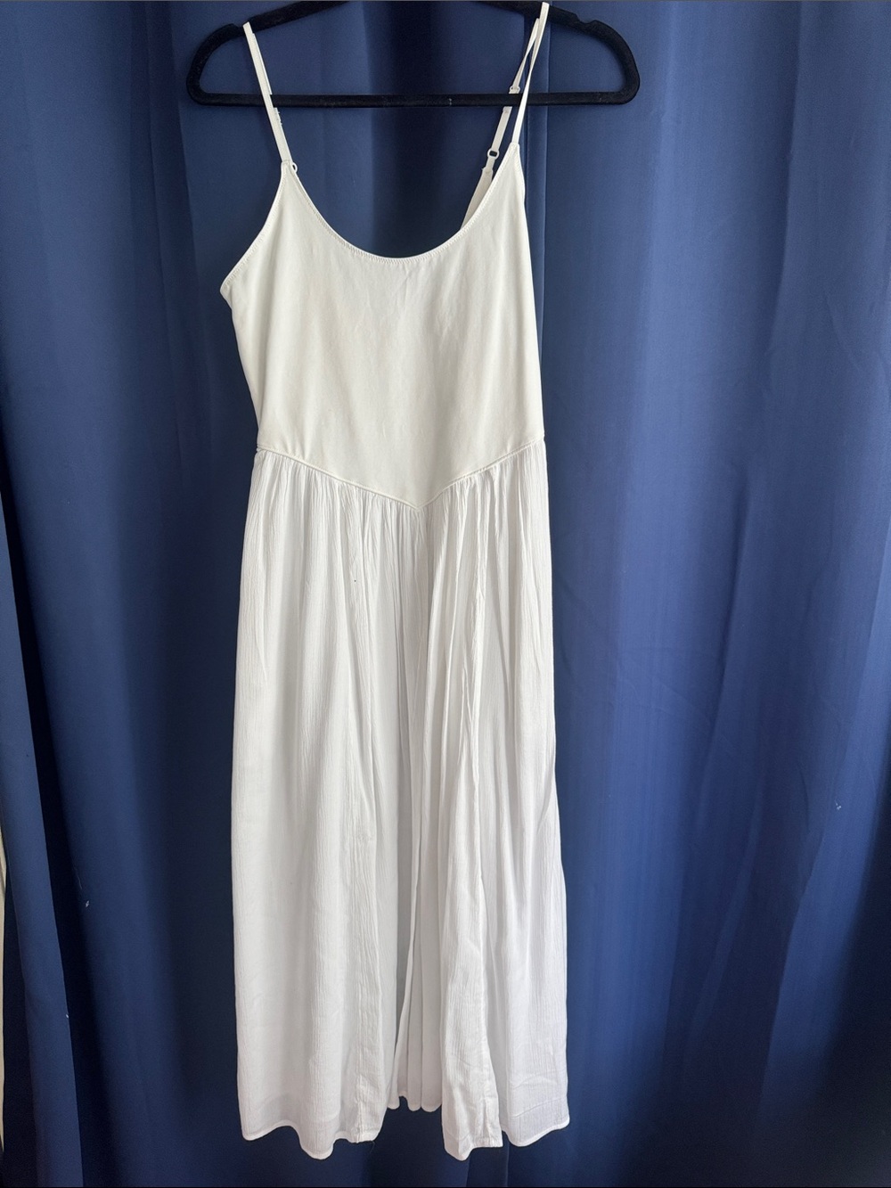 aerie White Spaghetti-Strap Maxi Dress
